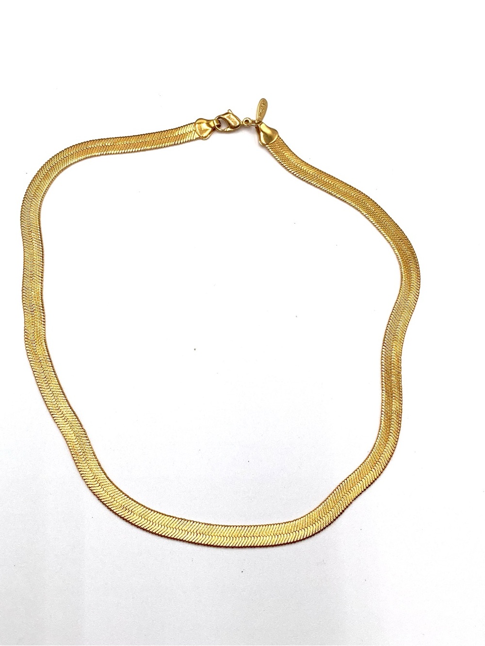 Vintage Napier Gold Tone Chocker Flat Chain Necklace 16”